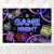 Mocsicka Game Night Theme Photography Backdrops Glow Neon Photo Background for Game On Birthday Party Decor Sleepover Slumber Prom Gaming Party Cake Table Decor Photobooth Supplies (7x5ft)