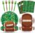 100 Pcs Football Party Supplies Set, Serves 25 – Disposable Football and Field Design Paper Plates, Napkins, and Forks, Game Day Tailgate Themed Tableware for Sports Birthday and Team Decorations