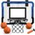 QDRAGON Mini Basketball Hoop, Over The Door Indoor, with 3 Balls/Inflator/Breakaway Rim, Basketball Toy Gifts for Kids and Adults, Suit for Bedroom/Office/Outdoor, Blue Hoop