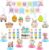 Easter Decorations Set, Happy Easter Banner, Hanging Swirls, Cake Toppers, Honeycomb Decorations for Table, Easter Party Supplies Kit for Spring Party Home Classroom Office Hanging Decoration