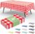 misaya 4 Packs Buffalo Disposable Table Cloth, 54 x 108 Inch Waterproof Plastic Tablecloth, Rectangle Red and White Checkered Table Covers for Picnic, Birthday, Party, Back to School, Back to School