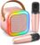 Mini Karaoke Machine for Kids Adults, 2026 TOP Personal Video Players Accessories Birthday Gifts for Girls Boys 3-8+ Toddler Toys, Portable Bluetooth Speaker with 2 Wireless Karaoke Mics(Rose Gold)