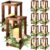 Hushee 30 Pcs Wooden Wedding Lantern Centerpiece Integrated Holders with Candles and Wreaths Rustic Wooden Candle Lantern Decor for Wedding Party Table Valentine Decor (Brown)