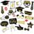 OURUOLA Black-Gold Graduation Party-Decorations Photo-Booth Props – 25pcs diy Funny Glasses Cap 2026 Class Congrate Grad Photography Props Decor,College Favors Gifts Supplies