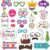 29 Pieces Birthday Photo Booth Props Kit Colorful Funny Kids Birthday Theme Table Centerpiece Craft Cutouts with Glue Point Dots and Wooden Dowel Sticks for Party Celebration Decorations