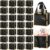Yeaqee 50 Pcs Mini Metallic Paper Gift Bags with Handle 4.75×2.25×4” Small Gift Bag DIY Tag Thank You Party Favor for Summer Wedding Baby Shower Birthday Back to School Jewelry (Black,Gold)