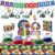 World Soccer Theme Party Supplies Set, Soccer Birthday Party Decorations Kit with Plates, Cups, Napkins, Tablecloth, Banner, Hanging Swirls and Honeycomb Centerpieces for Game Day Party