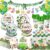 189 Pcs Dinosaur Birthday Party Supplies Set – Serves 24, Dino Decorations Kit with Banner, Balloons, Swirls, Cake Toppers, Tableware & Tablecloth