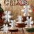 Bucherry 12 Pcs Wooden Snowflake Table Decor 3D Snowflake Tabletop Signs and Centerpiece for Frozen Party Christmas Xmas Winter Wonderland Decorations Home Office Mantel(White)