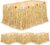 Fovths 4 Pack Luau Grass Table Skirt Natural 9 Feet x 29.5 Inch Hawaiian Table Skirt for Tropical Hawaiian Party Decorations Luau Party Costume Party, Straw Yellow